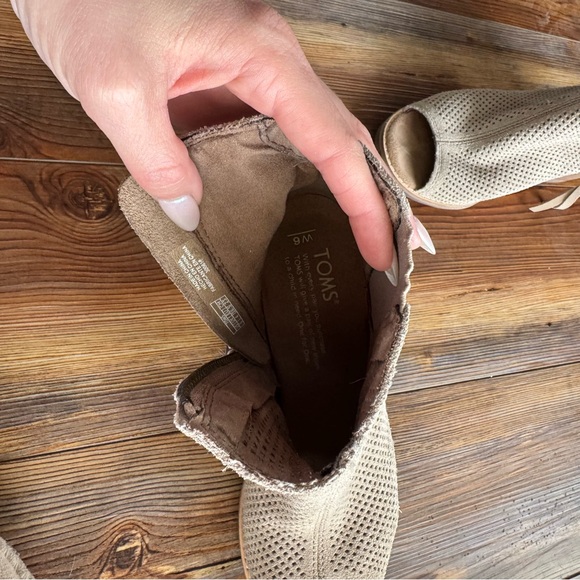 Toms Beige Nude Majorca Open Toe Ankle Booties - Picture 6 of 6